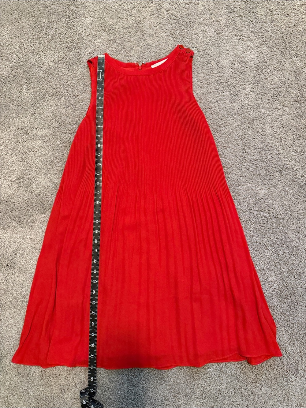 Fun vermillion colored swing dress